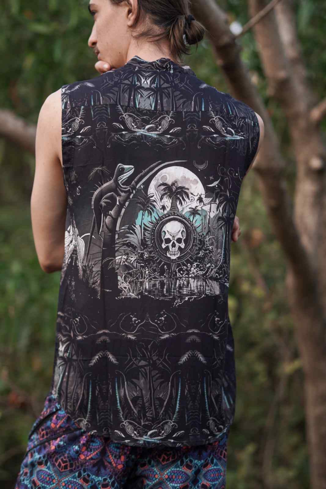 METACORE Gothic Sleeveless Art Wear Bamboo Shirt Button-Down