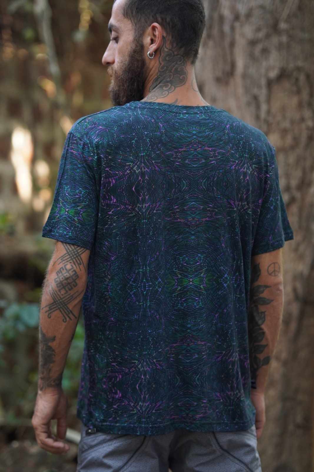 After-burn | Cyber Geometric Print Men's Bamboo T-shirt