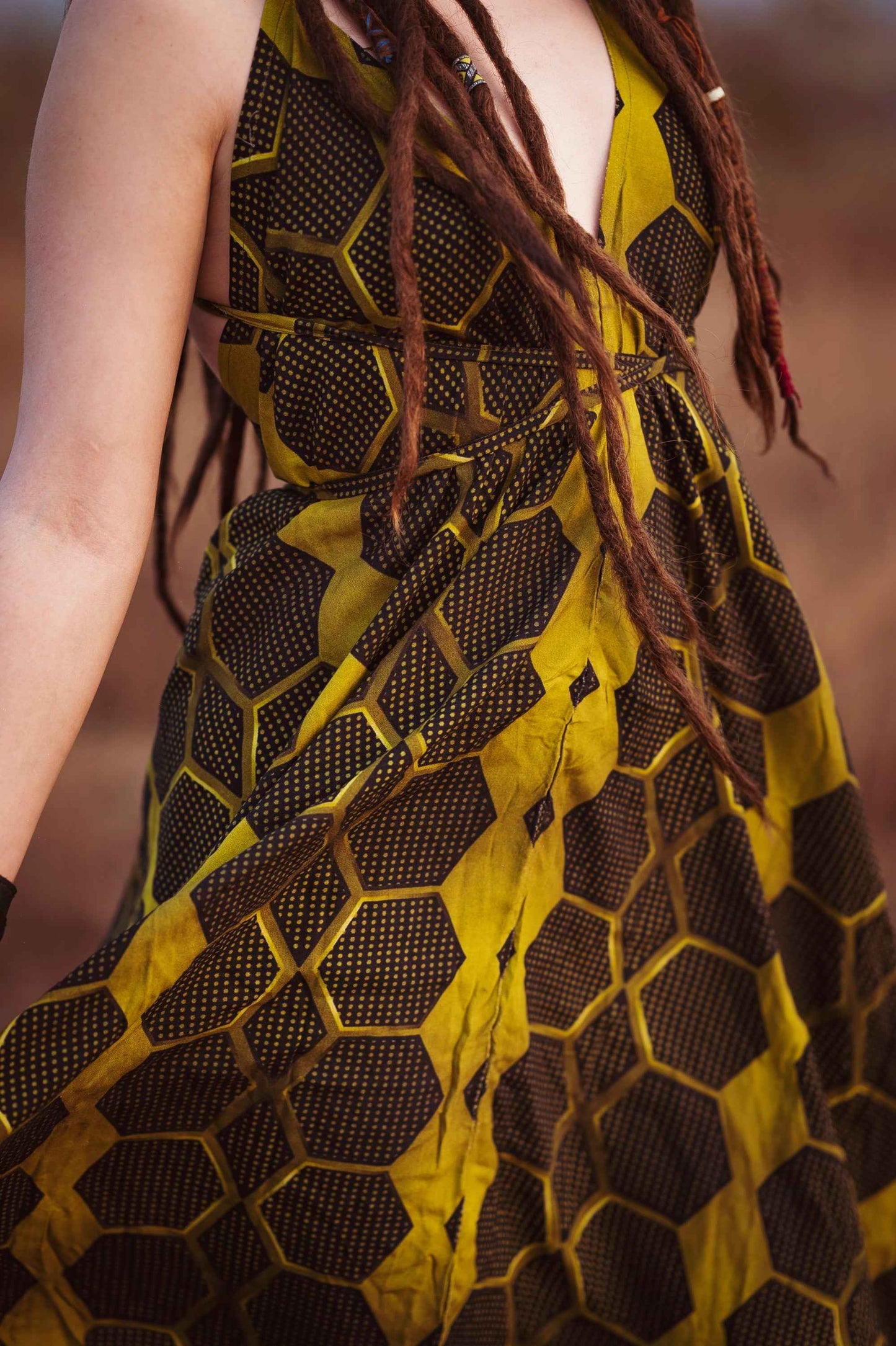 HONEYCOMB | Women's Bamboo Fabric Dress | Hippie Gypsy High-Low Summer Dress