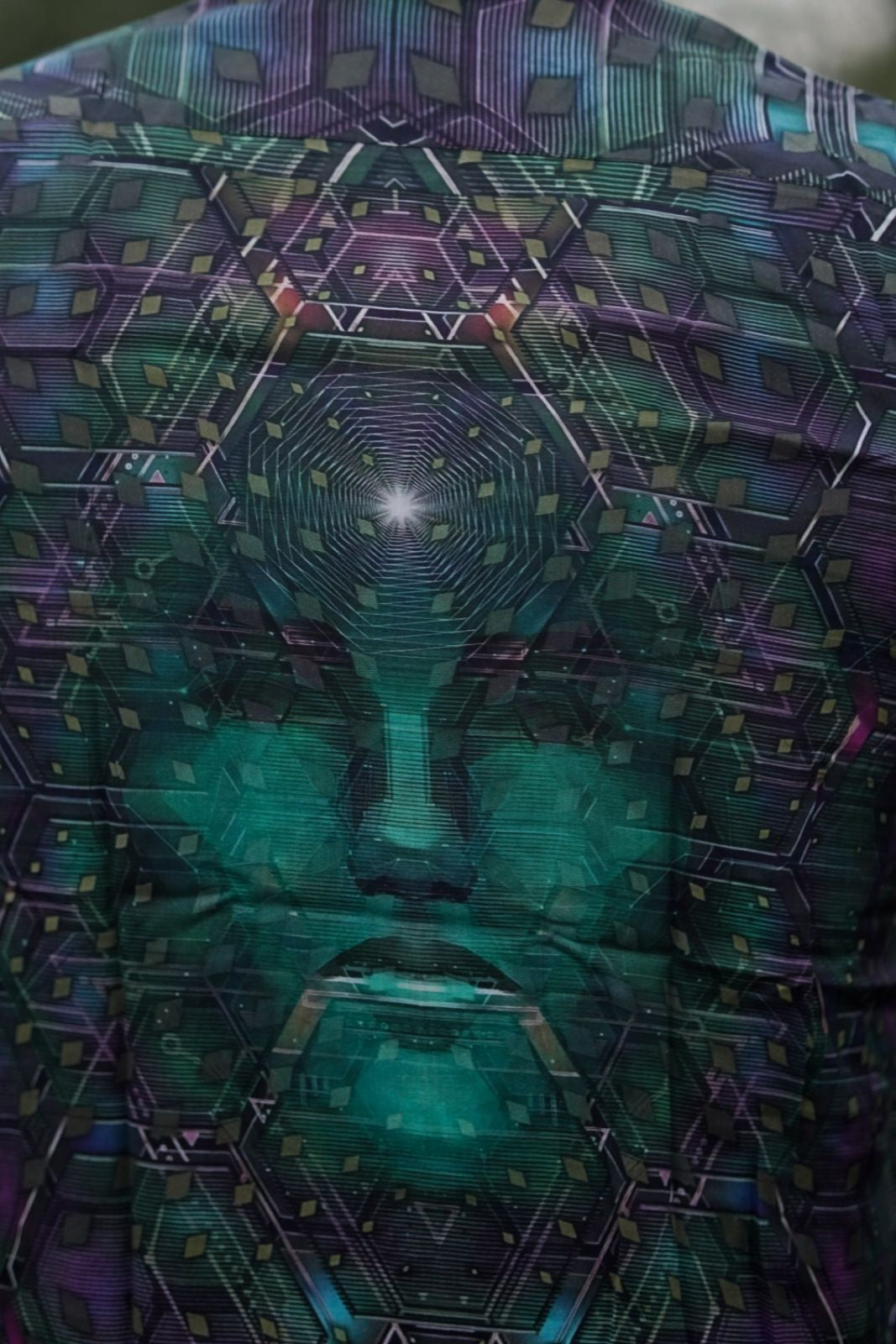 psychedelic bamboo shirt fractal face geometric artwork