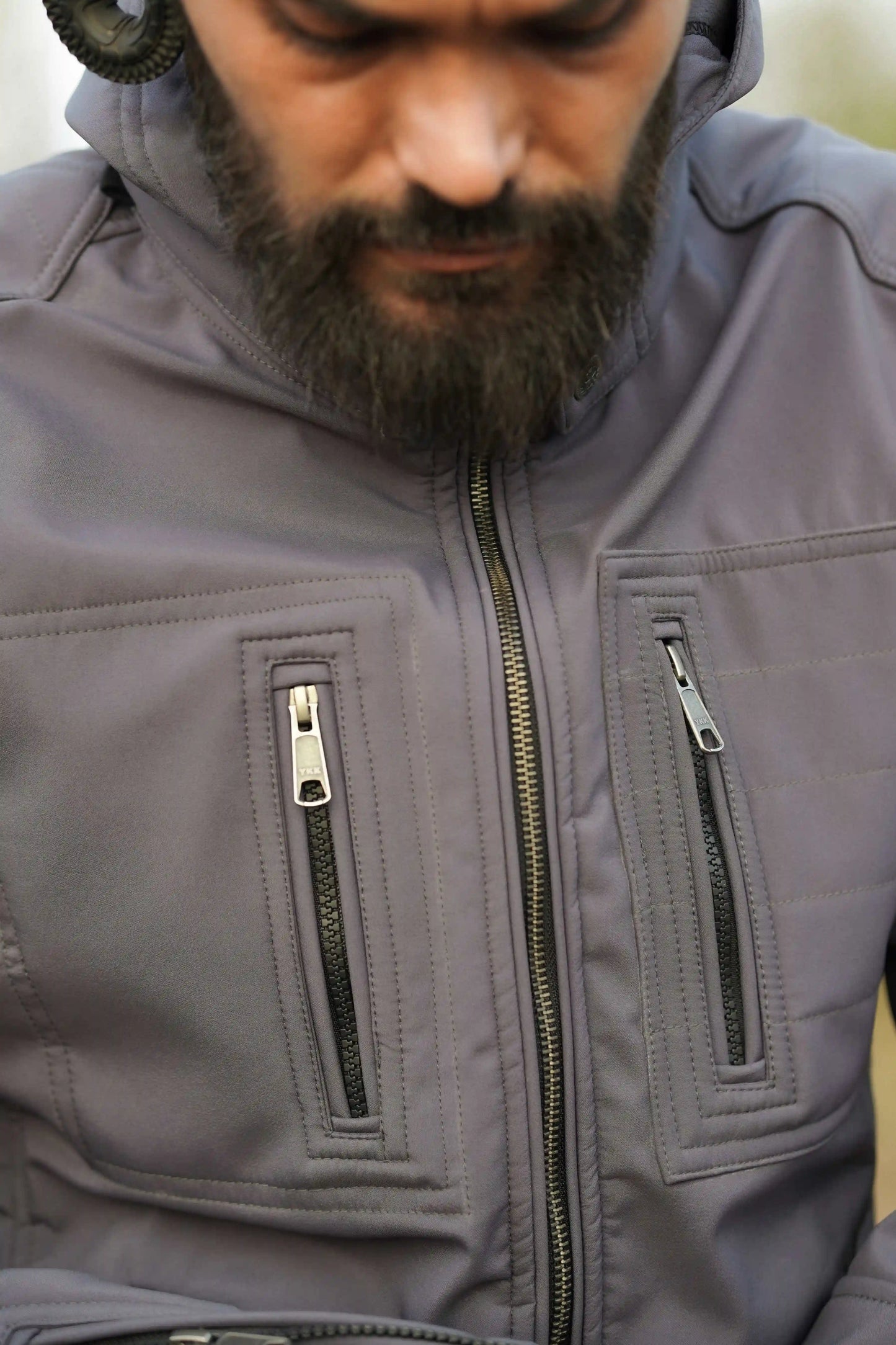 Windproof Festival Jacket – Armor 2.0 Olive Green Futuristic Hooded Jacket