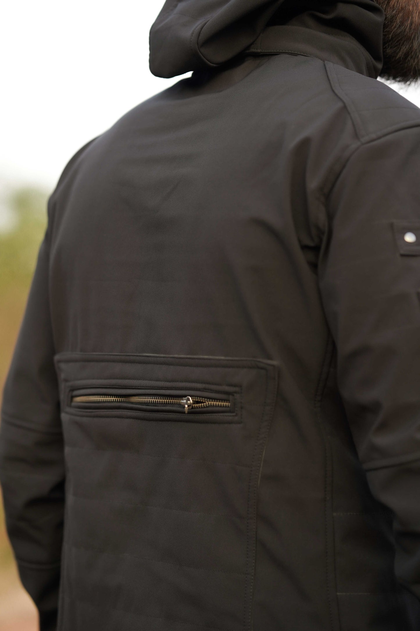 Windproof Festival Jacket – Armor 2.0 Olive Green Futuristic Hooded Jacket
