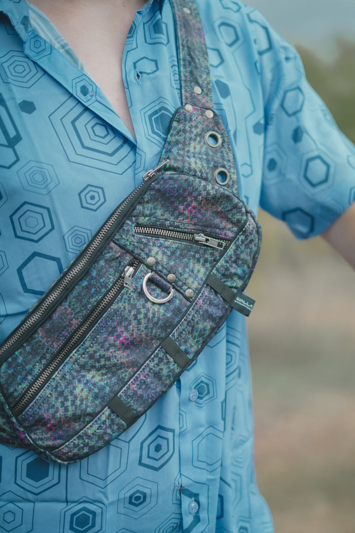 EQUILIBRIUM Geometric Crossbody Bag – Psytrance Festival Sling Bag