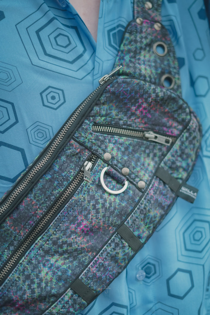 EQUILIBRIUM Geometric Crossbody Bag – Psytrance Festival Sling Bag