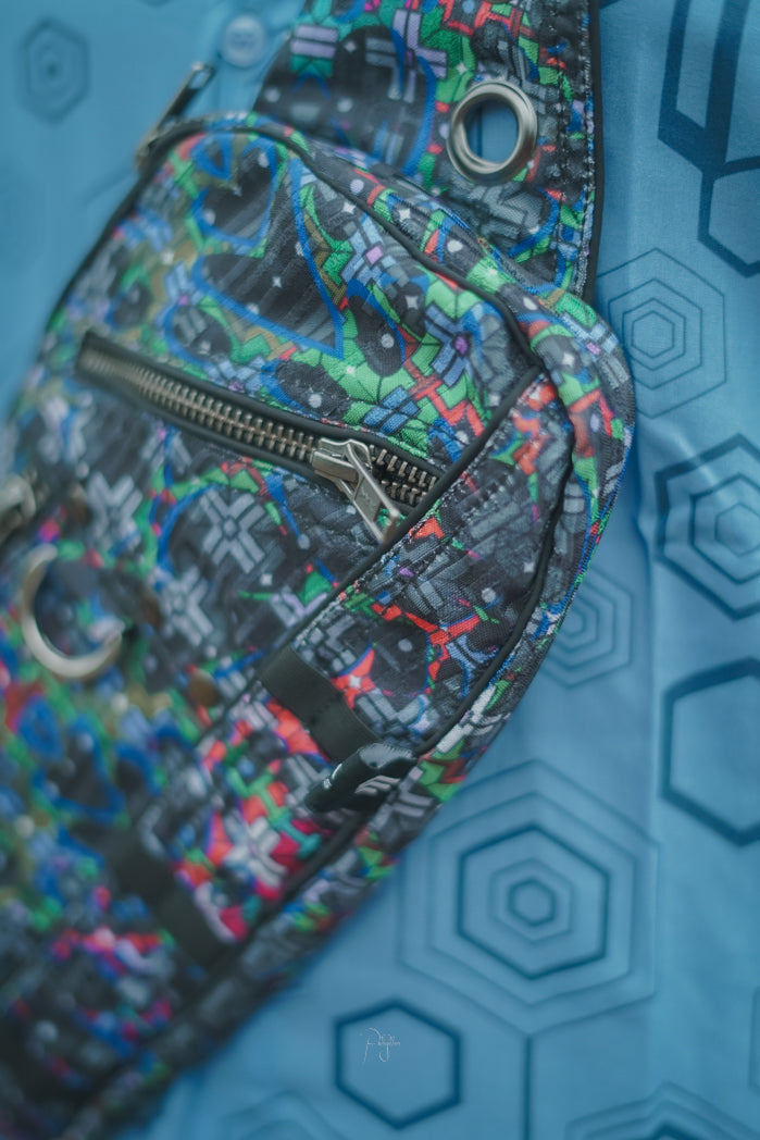 EQUILIBRIUM Geometric Crossbody Bag – Psytrance Festival Sling Bag