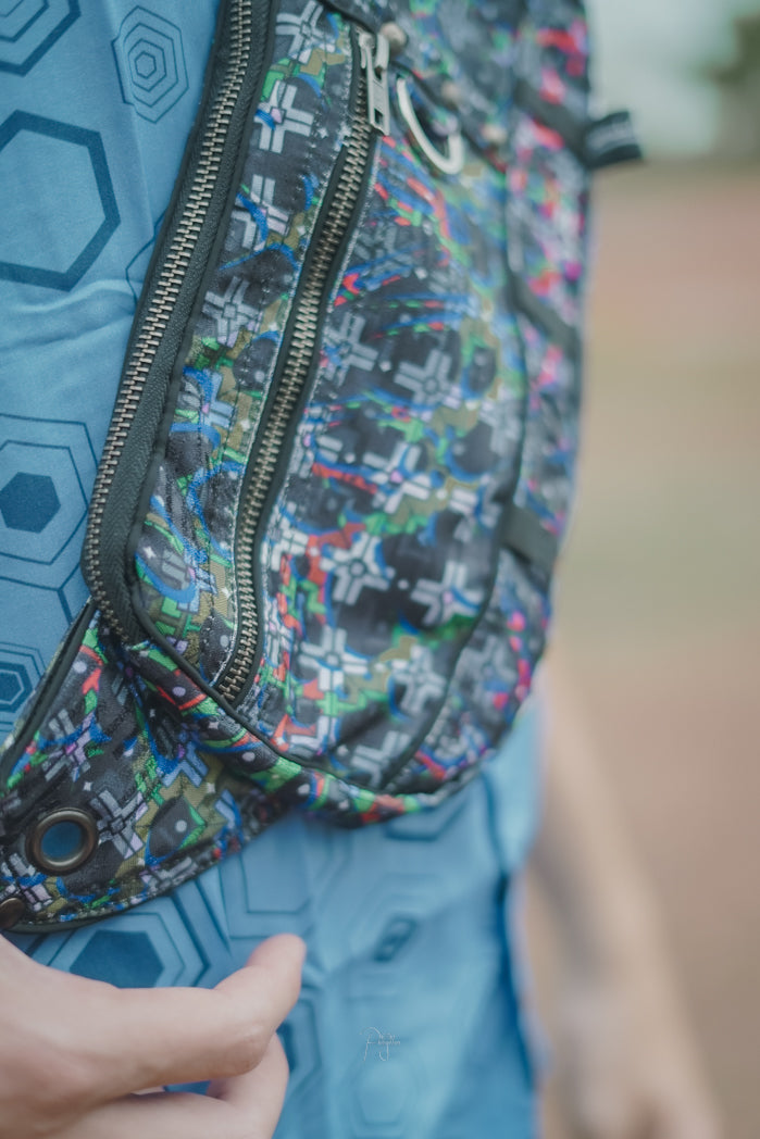 EQUILIBRIUM Geometric Crossbody Bag – Psytrance Festival Sling Bag