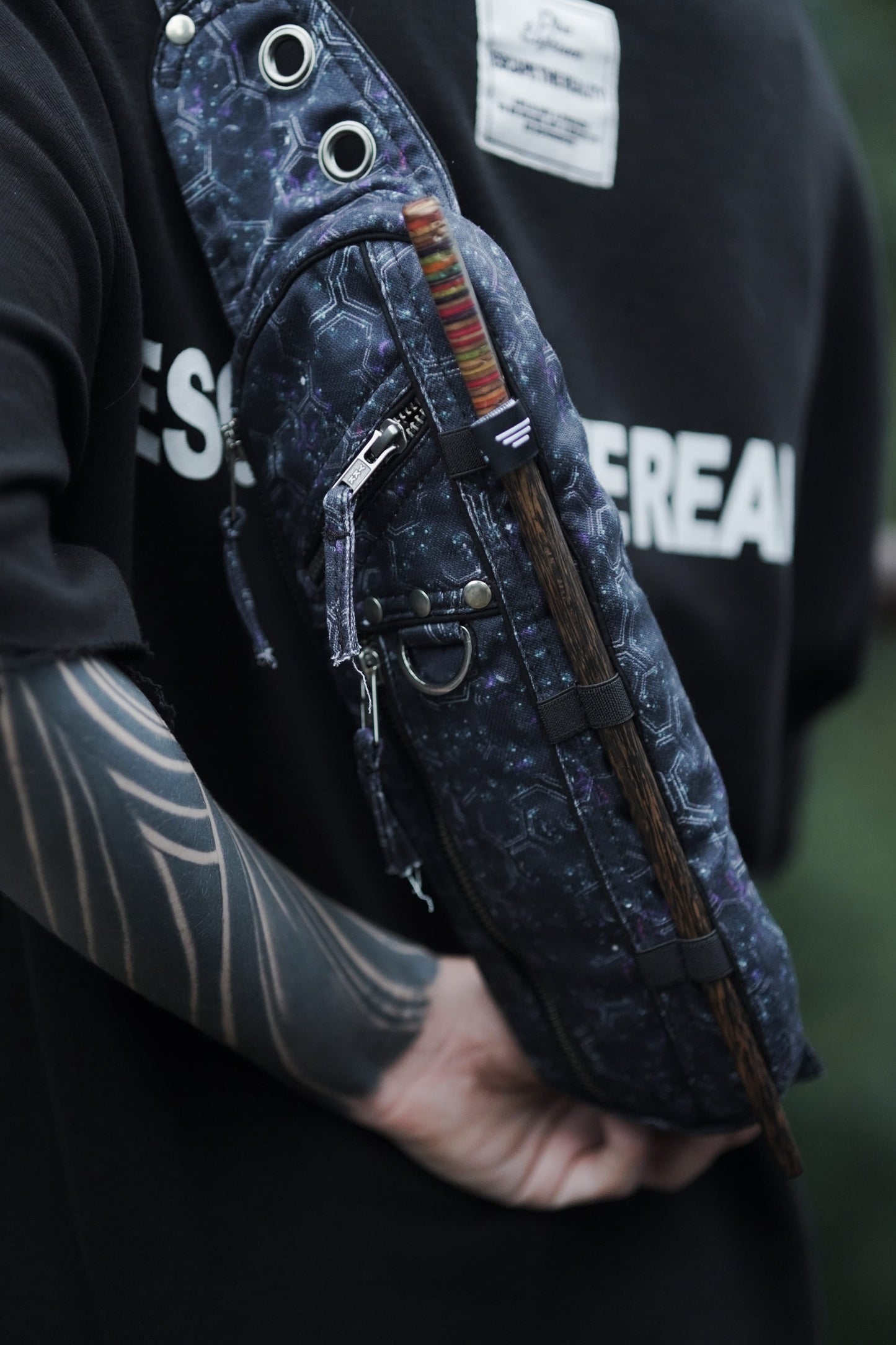 Hexagon Festival Crossbody Bag – Psychedelic Rave Sling Bag for Festivals