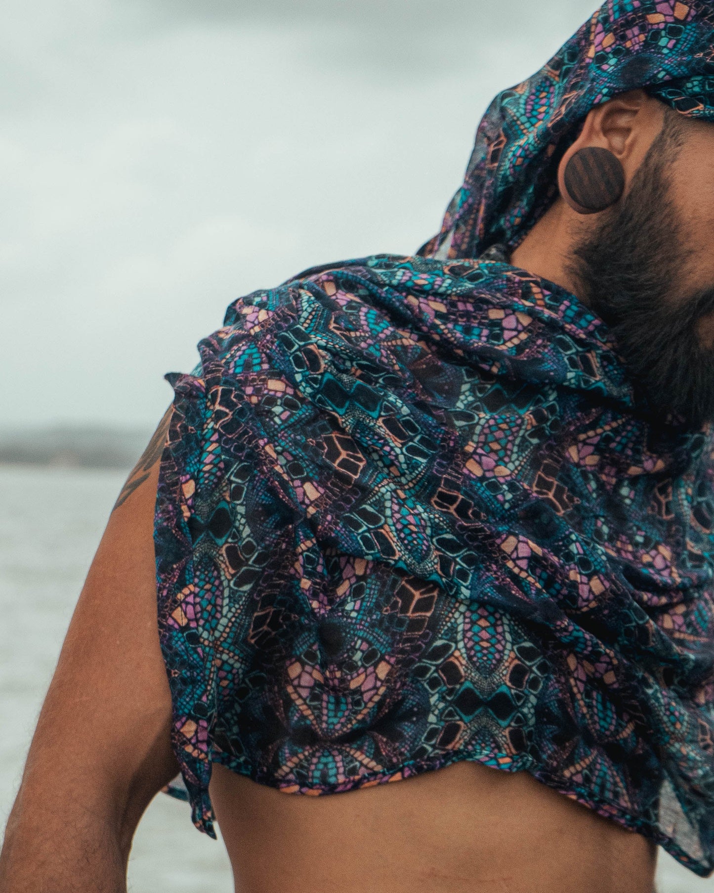 Kaleidoscope| Bamboo - Modal Fabric Scarf | Lightweight Summer Beach Scarf