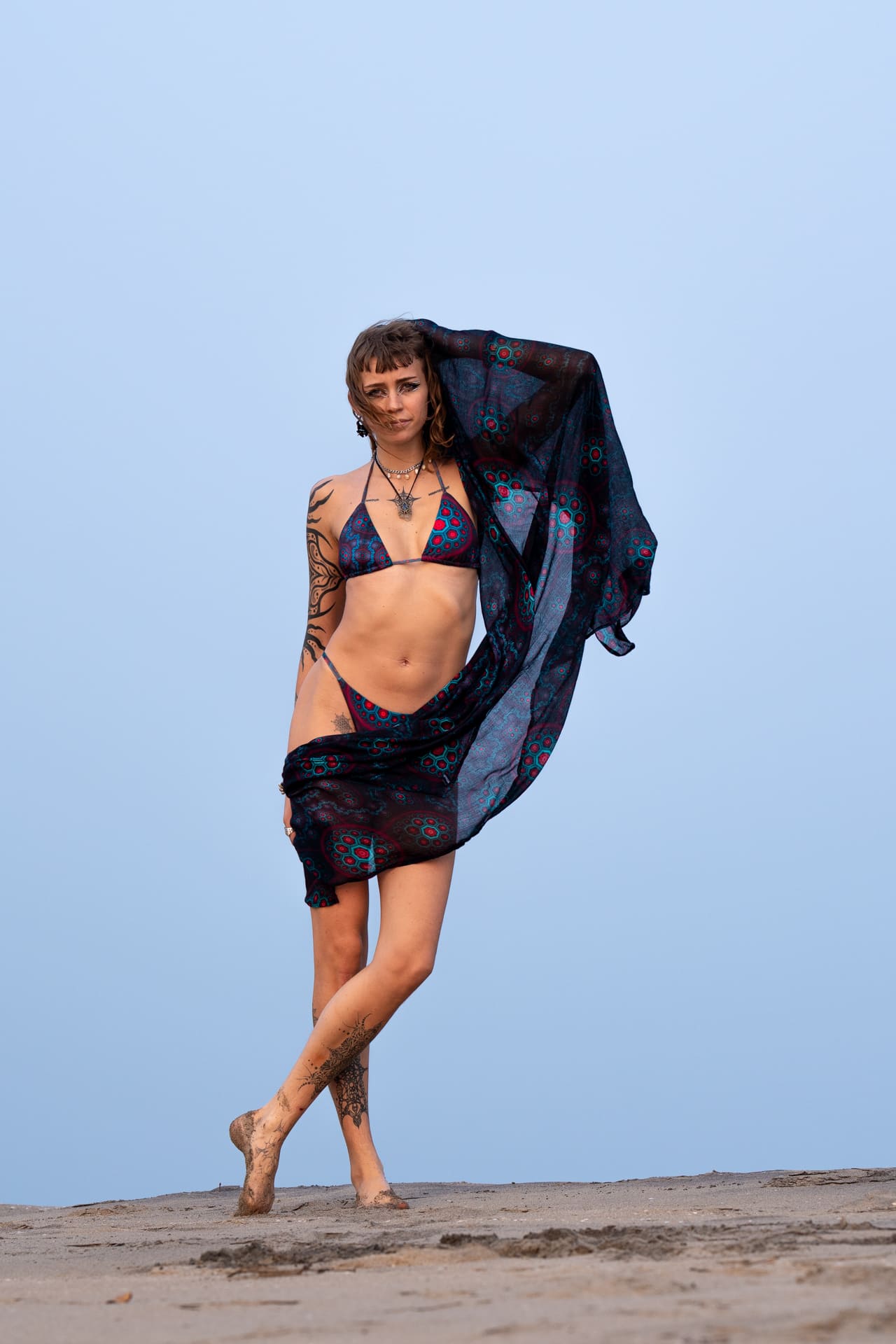 molecule haze rave swimwear bikini set front beach view