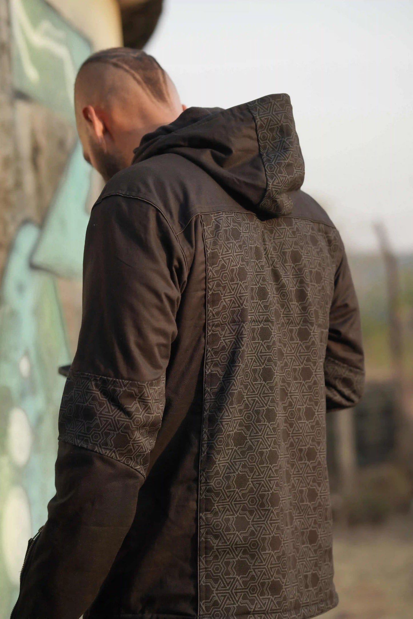 Pythagoras V2 Heavy Cotton Festival Jacket for Men – Fleece Lined Psychedelic Jacket