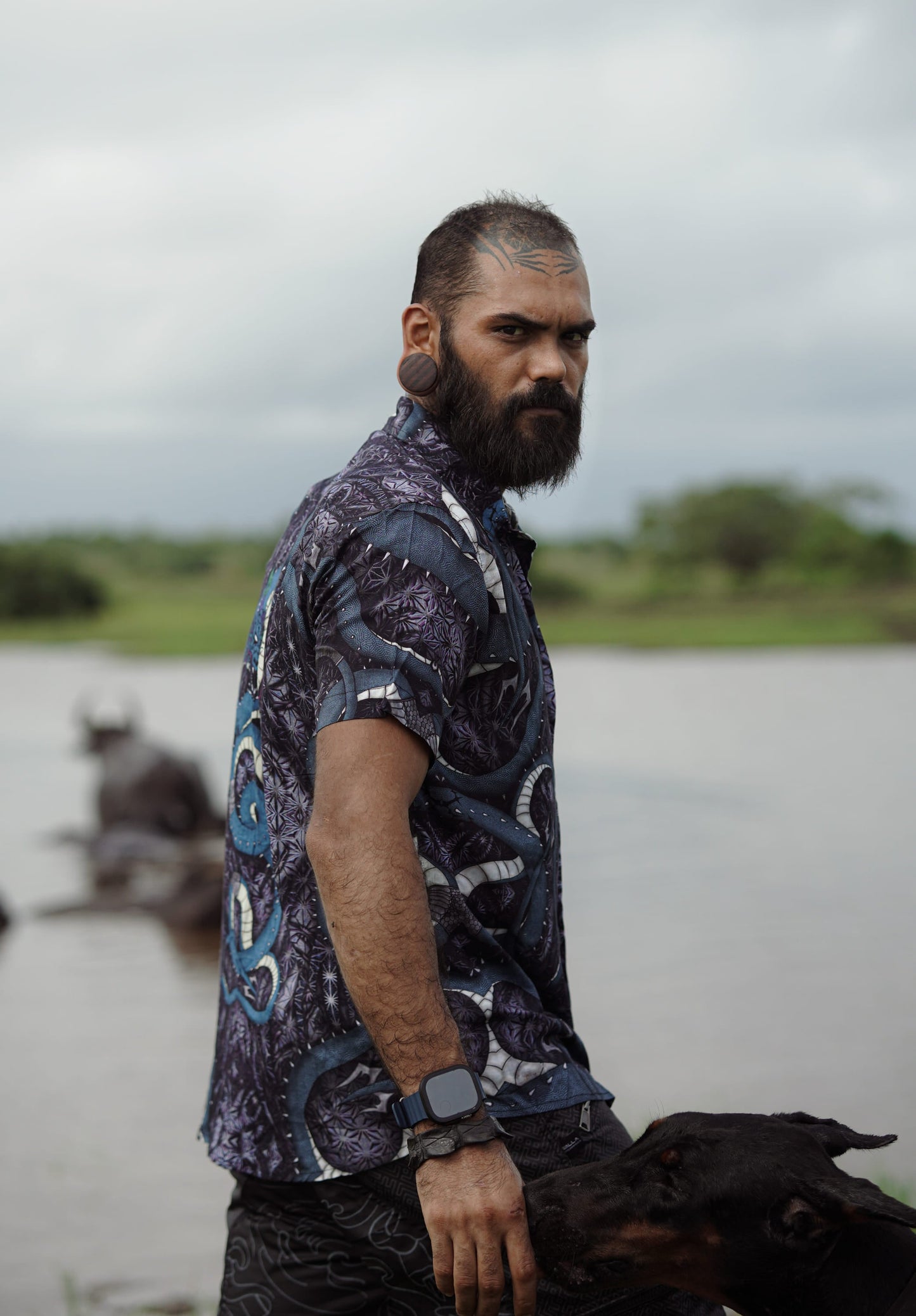 SHEN RON | Men's Bamboo Shirts | Fractal Dragon Pattern Shirt