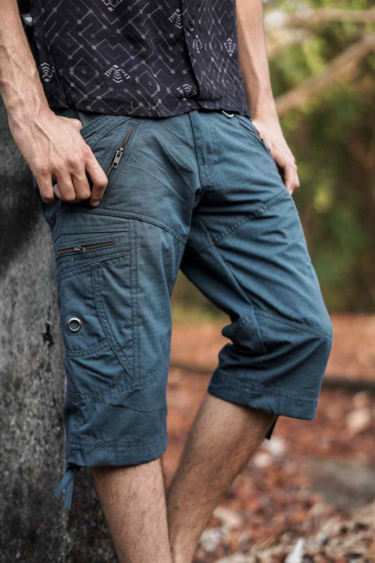LA Tetrahedron Cargo Short - Petrol Blue Men's Art Wear Shorts