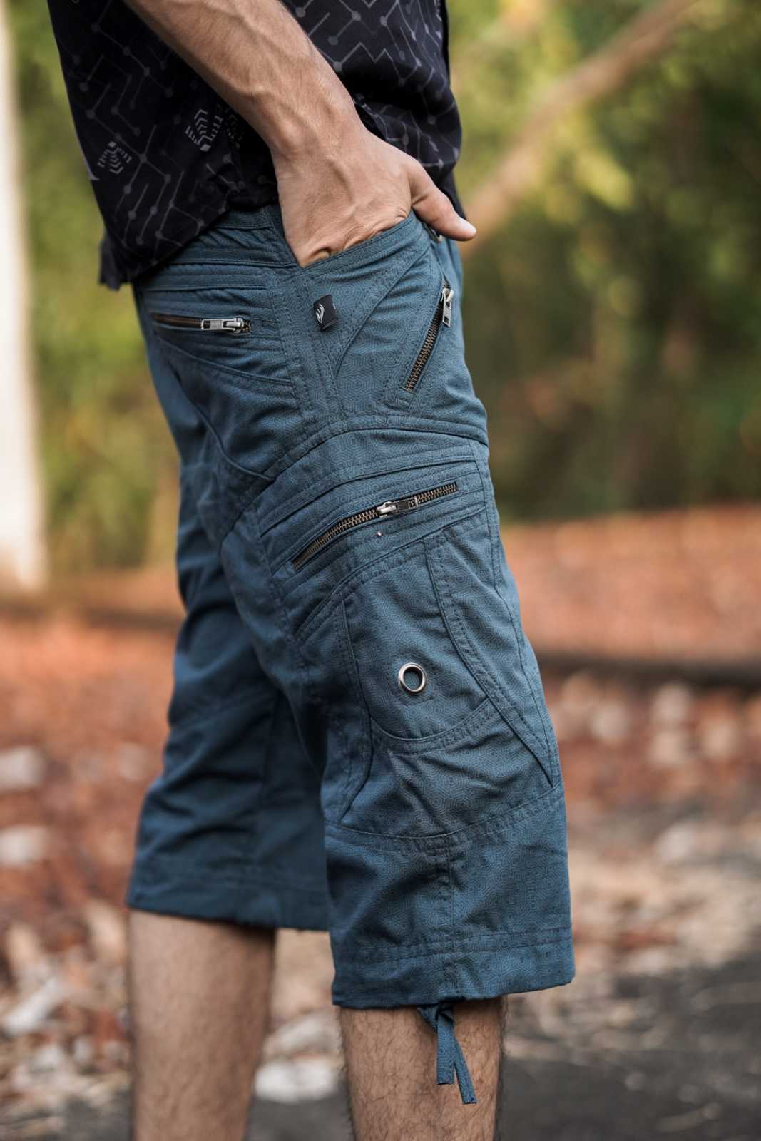 LA Tetrahedron Cargo Short - Petrol Blue Men's Art Wear Shorts