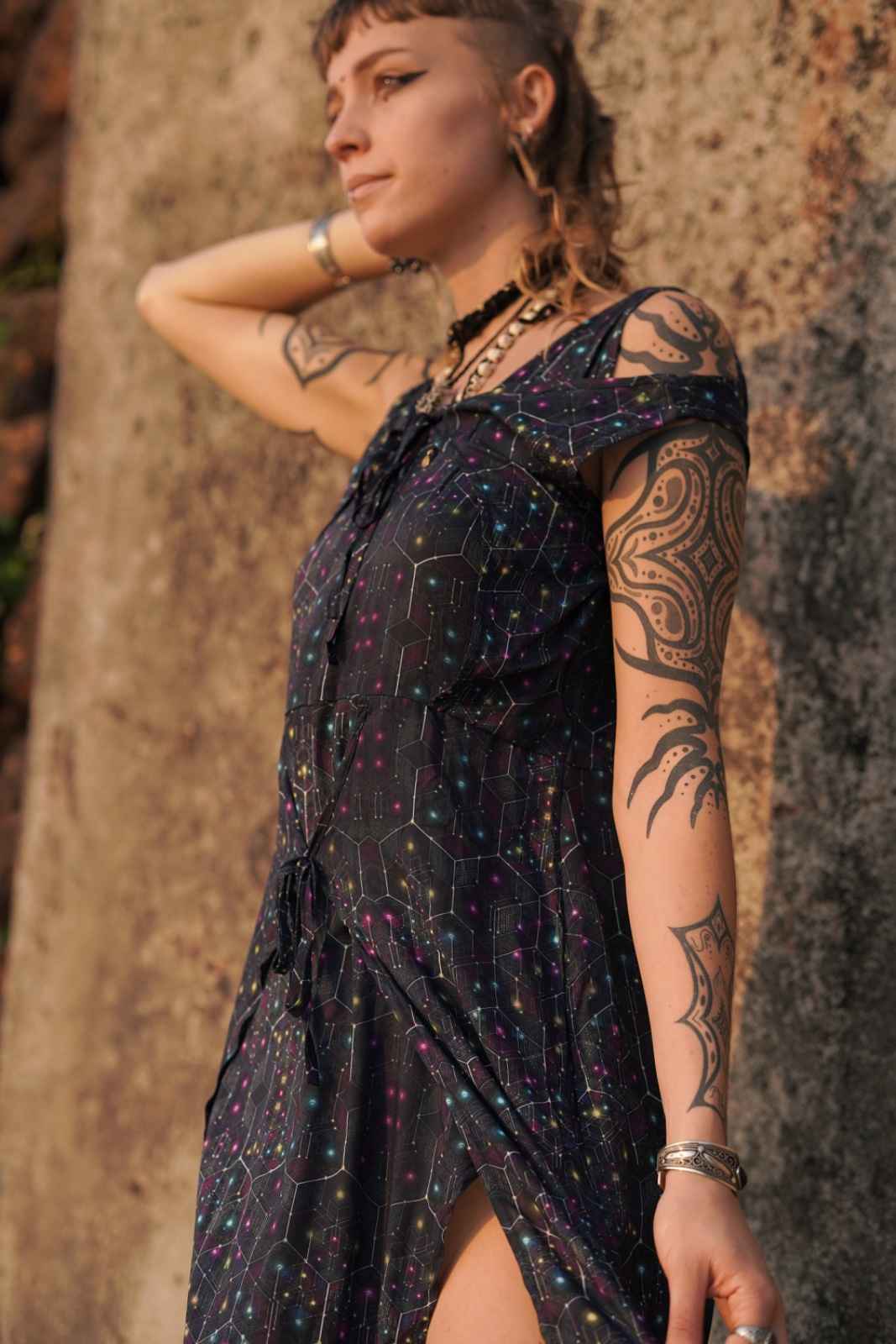 Neurosomatic Circuit Boho Fairy Dress - Bamboo Women Dress