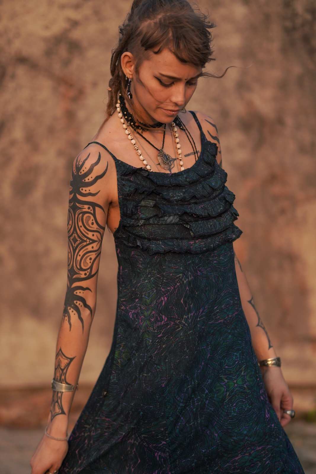 After-burn Driffle Boho Women's Dress - Bamboo Silhouette Dress