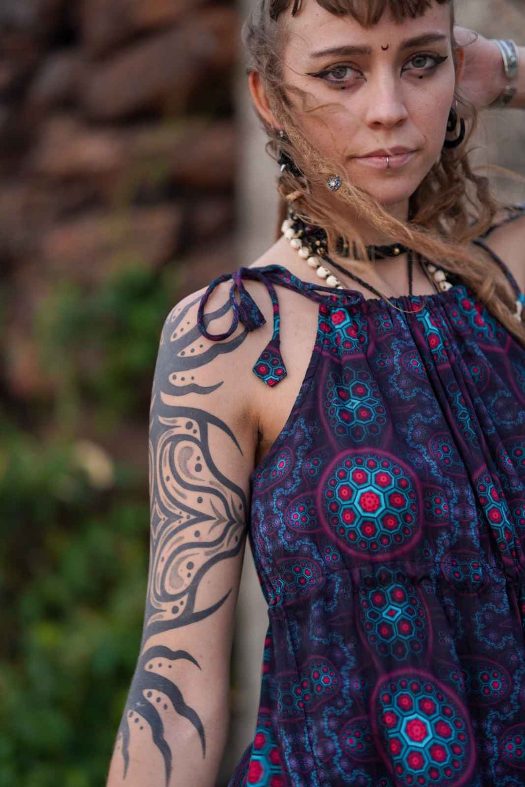 Molecule Haze - Empire Dress Boho Bamboo Women's Long Dress