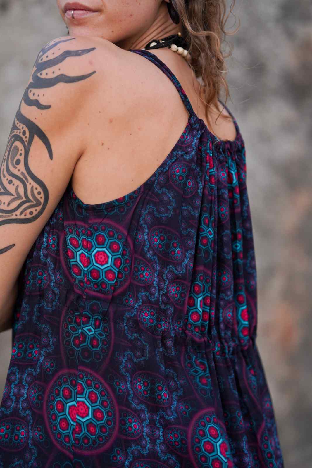 Molecule Haze - Empire Dress Boho Bamboo Women's Long Dress