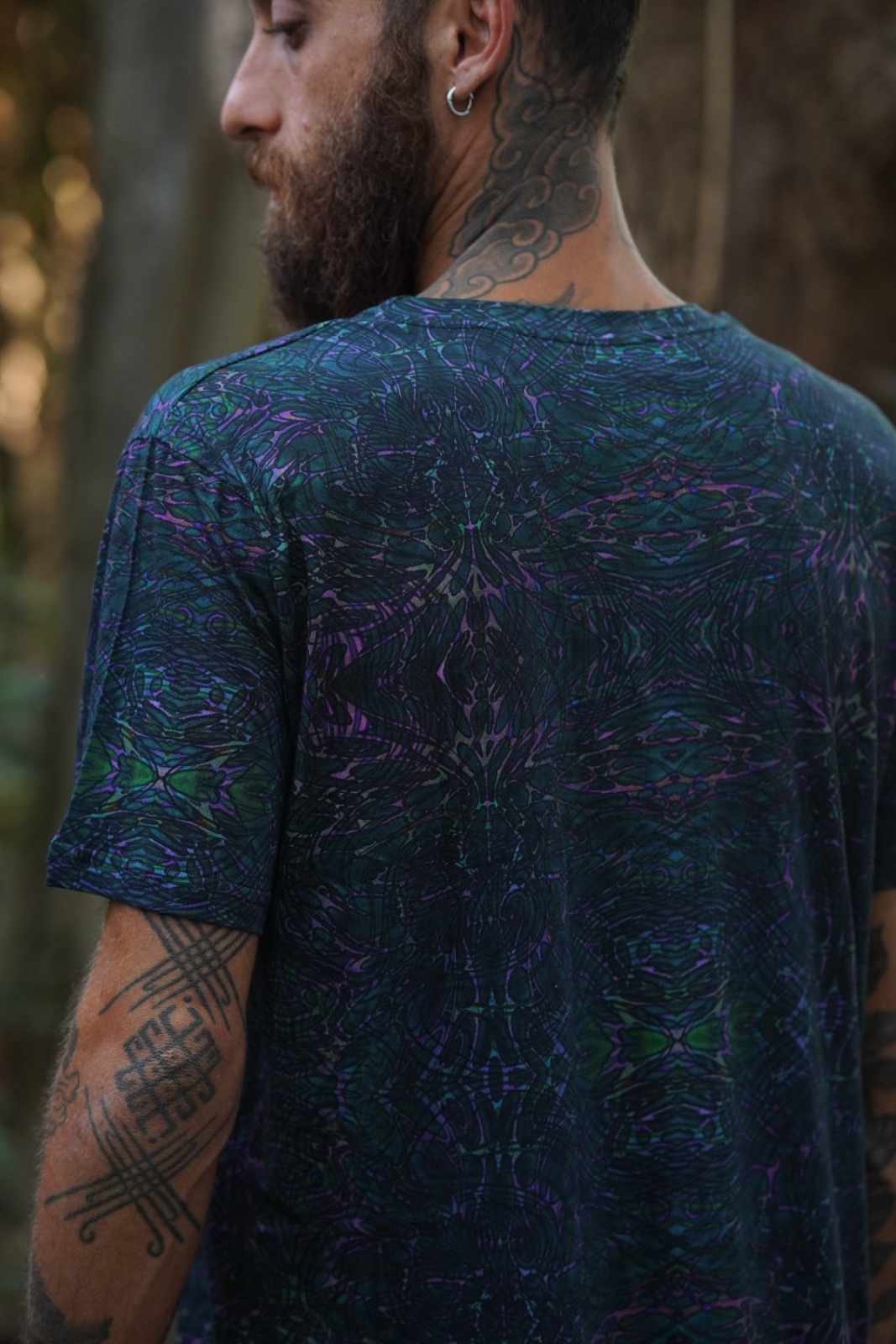 After-burn | Cyber Geometric Print Men's Bamboo T-shirt