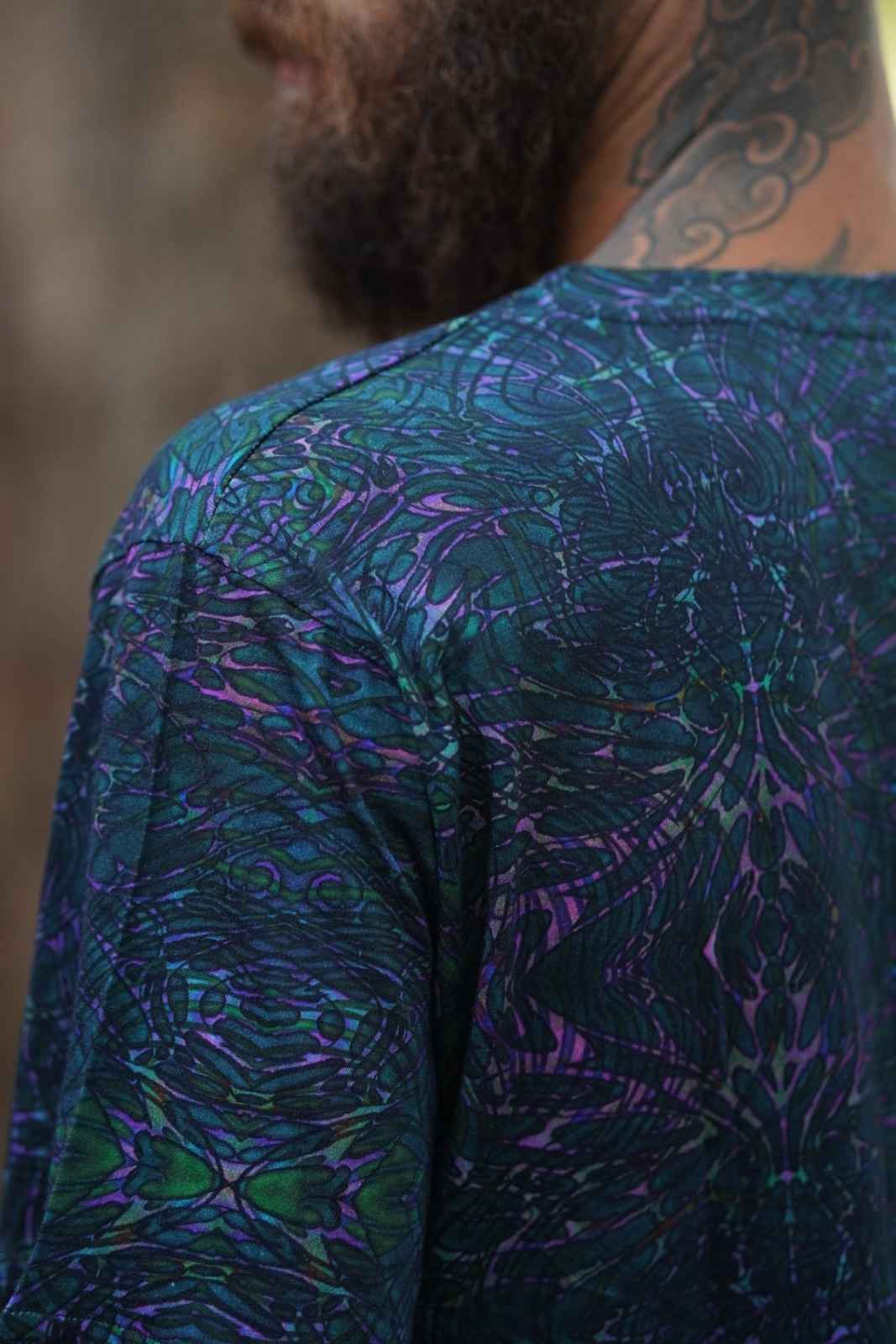 After-burn | Cyber Geometric Print Men's Bamboo T-shirt