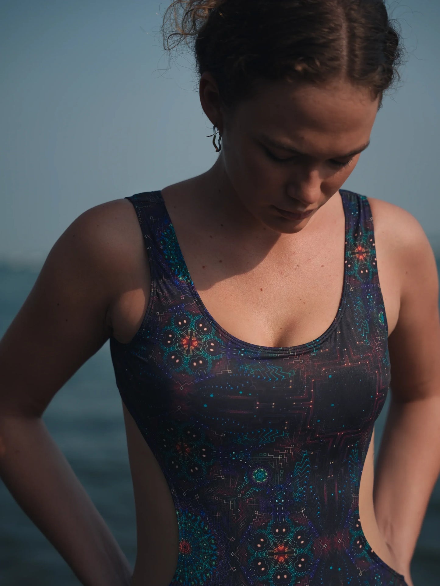 TRANSCEDENTAL – One Piece Cut Out Swimsuit Psychedelic Women’s Swimwear