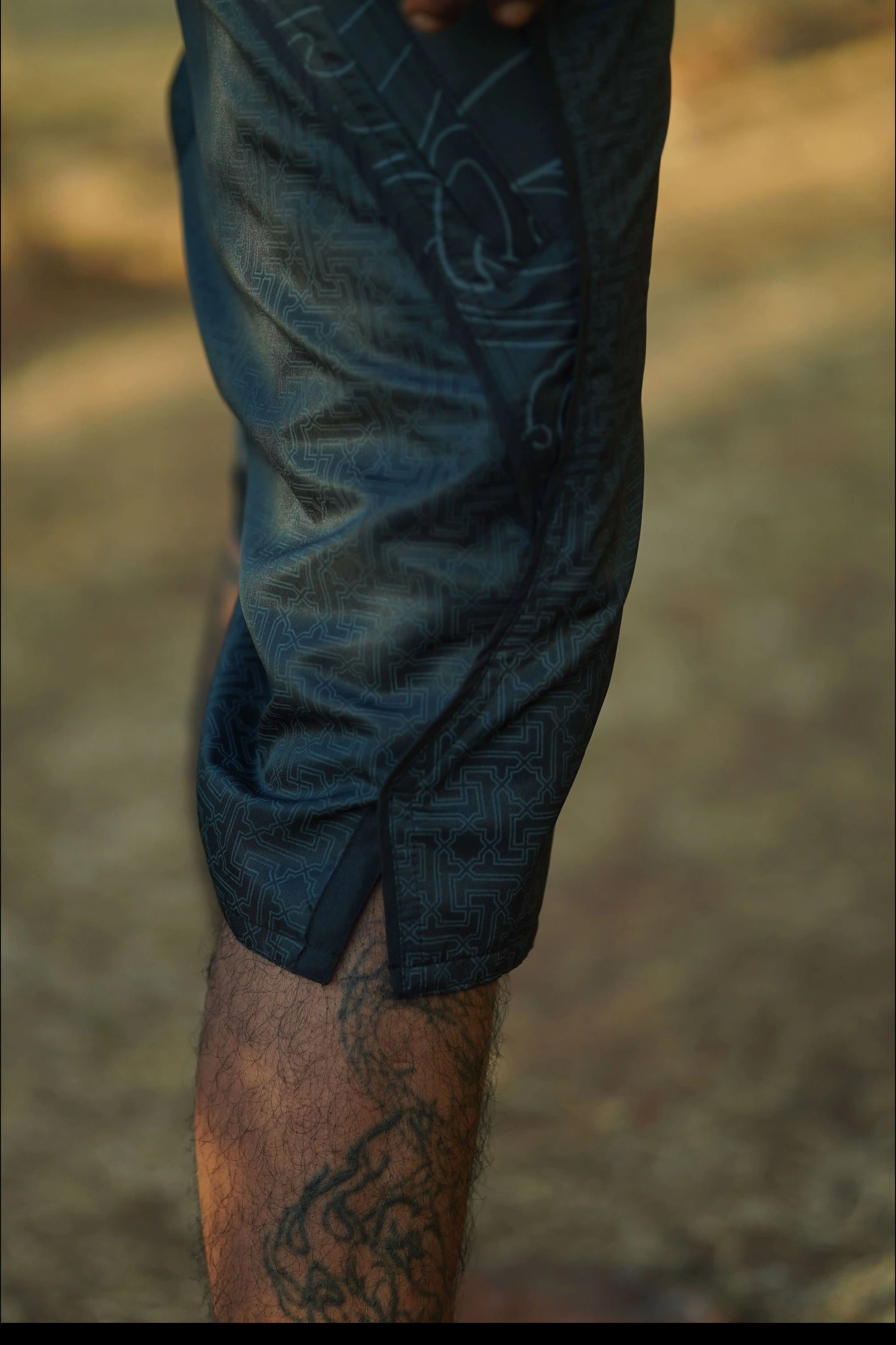 geometric swim shorts detail quick dry fabric and side cut