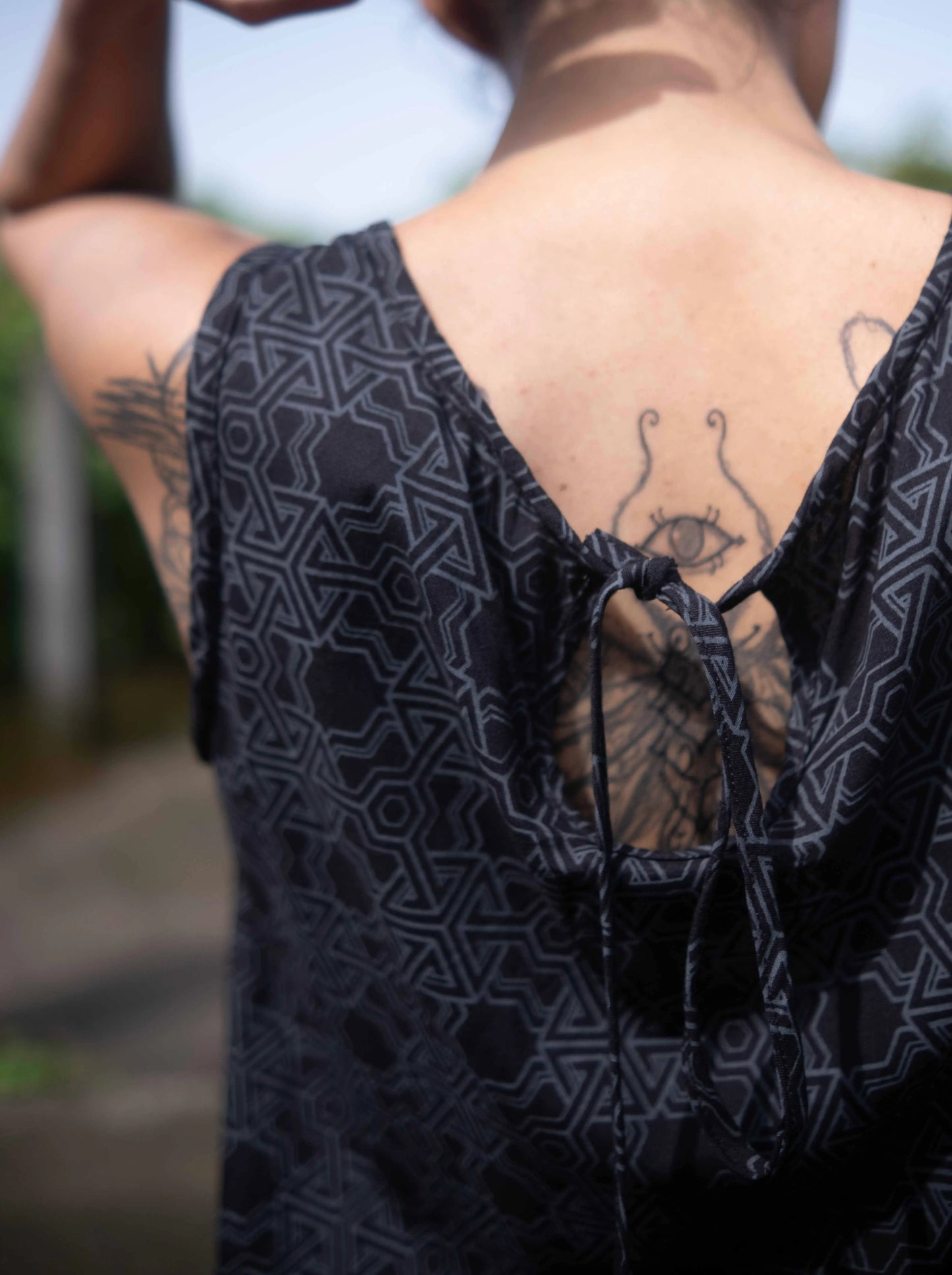 Pythagoras Boho Festival Dress – Sleeveless Psychedelic Geometric Dress for Women