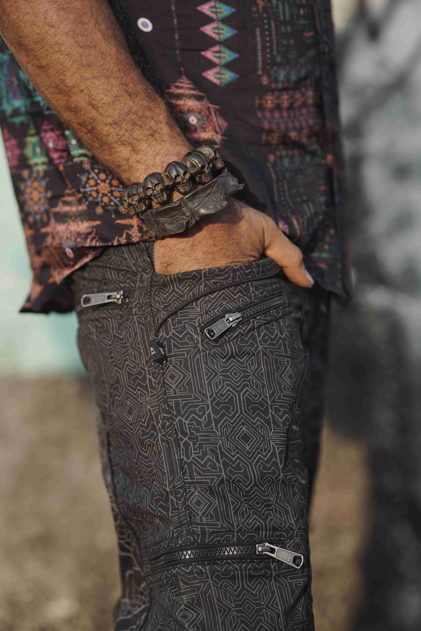 Black Streetwear Cargo Pants for Men – Dragon Codex Print