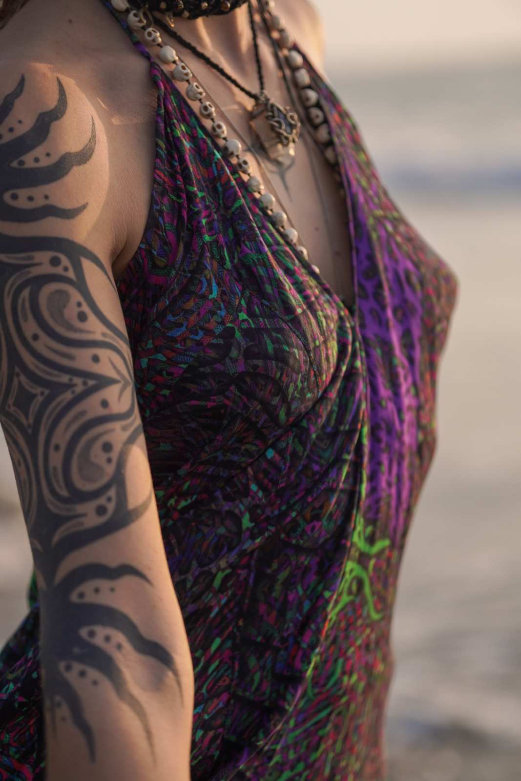 FLUXFUNK – Bamboo Festival Dress for Women | Psychedelic Boho High-Low Dress